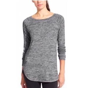 Athleta Luxe Pose Gray Heathered Long Sleeve Thumbhole Top Size Small